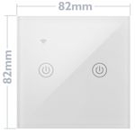 Interruptor inteligente táctil doble en color blanco compatible con Google Home, Alexa y IFTTT - AN12100 - 03