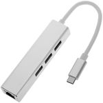 Conversor de USB-C 3.0 a 3xUSB 3.0 y Ethernet RJ45 color plata - RA00800 - 02