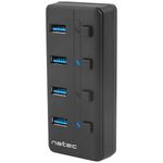 Hub USB tipo A 3.0 de 4 puertos negro Natec Mantis 2 NHU-1557 - NT36100 - 08