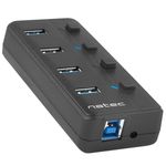 Hub USB tipo A 3.0 de 4 puertos negro Natec Mantis 2 NHU-1557 - NT36100 - 01