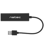 Hub USB tipo A 2.0 de 3 puertos + RJ45 negro Natec Dragonfly NHU-1413 - NT35900 - 04