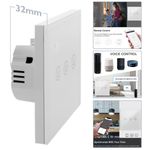 Interruptor inteligente táctil triple en color blanco compatible con Google Home, Alexa y IFTTT - AN12200 - 02