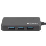 Hub USB-C 3.0 de 4 puertos negro + adaptador USB-A Natec Silkworm NHU-1343 - NT39100 - 02