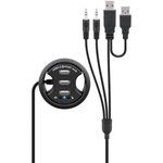 Concentrador de 3 puertos USB 2.0 audio y micro para escritorio negro - US04300 - 07